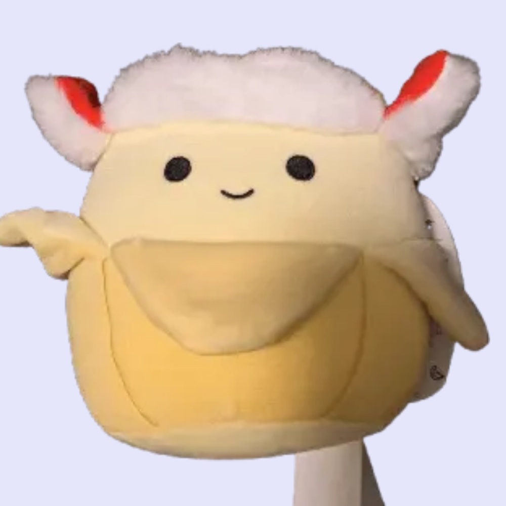 Squishmallows red trapper hat JUNIE the Banana PLUSH 5”
